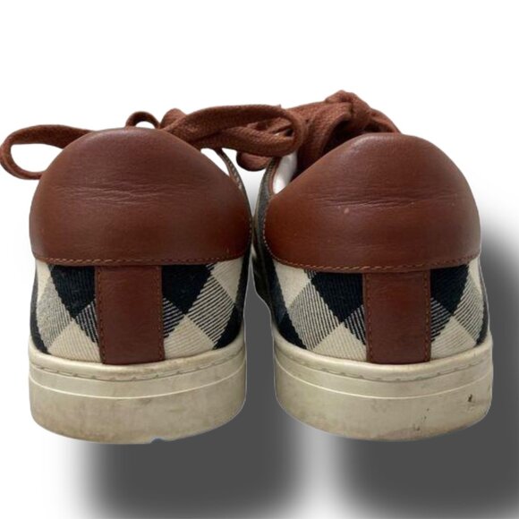 EUC Burberry Mens Leather sneakers w/Check insert Sz 42, fits like a US Sz 10 - Picture 5 of 8